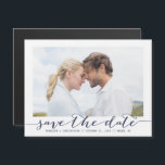 Navy Save the Date Script Frame Photo Announcement<br><div class="desc">Navy Save the Date Script Frame Photo Announcement</div>