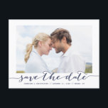 Navy Save the Date Script Frame Photo Announcement Postcard<br><div class="desc">Navy Save the Date Script Frame Photo Announcement</div>