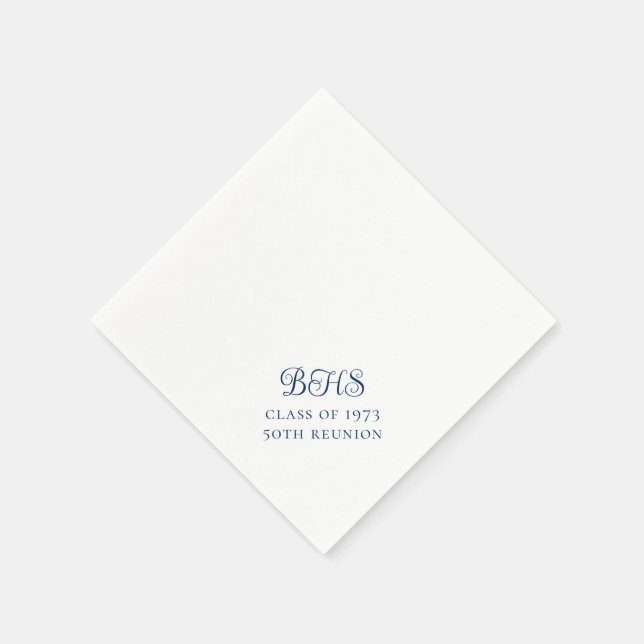 Navy School Initial Class Reunion Napkin (Corner)
