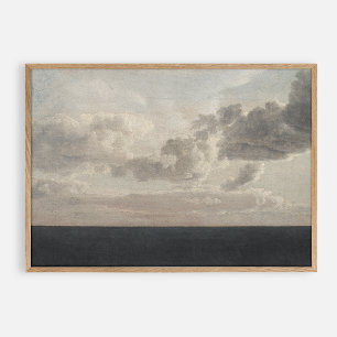 Navy seascape, vintage oil  poster