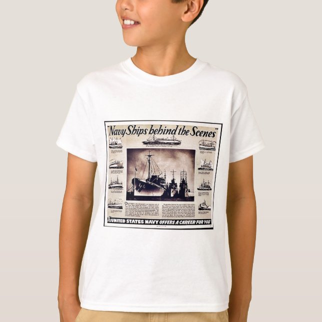 Navy Ships Behind The Scenes T-Shirt (Front)