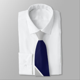 Navy Silver and White Tie