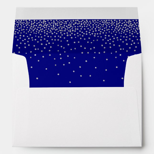 Navy & Silver Confetti Lined Envelope (Back (Bottom))