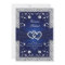 Navy Silver Floral Hearts FAUX Foil Wedding Invite