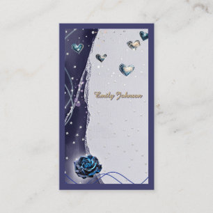 Navy Silver Gold Wedding Place Card
