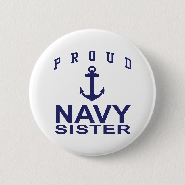 Navy Sister 6 Cm Round Badge (Front)