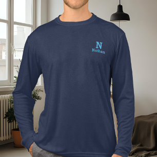 navy& sky blue personalized Tri-Blend shirt