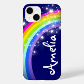 Navy sky starry rainbow custom name Case-Mate iPhone case (Back)