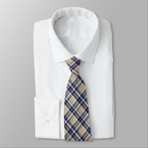 Navy, Slate Blue, Khaki... & White Classic Plaid Tie