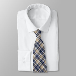 Navy, Slate Blue, Khaki... & White Classic Plaid Tie