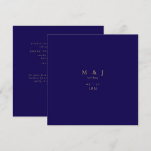 Navy Sleek & Simple Modern Square Wedding Invitation