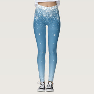 Navy Snow Winter Quote Leggings 