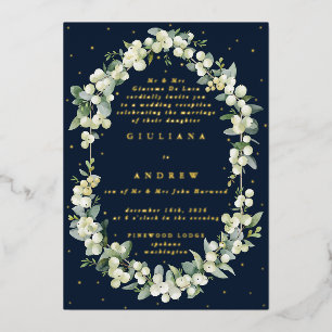 Navy Snowberry+Eucalyptus Wedding Reception Only