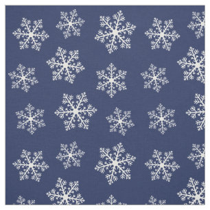 Navy Snowflake Fabric