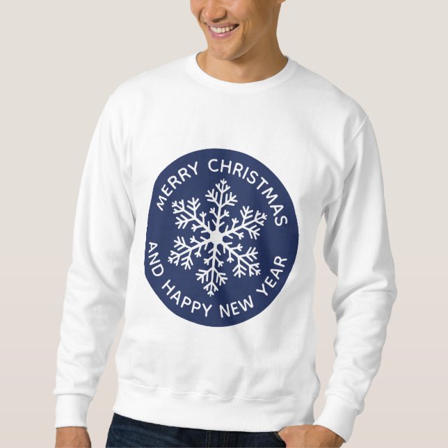 Navy Snowflake Festive Sweatshirt (Front)
