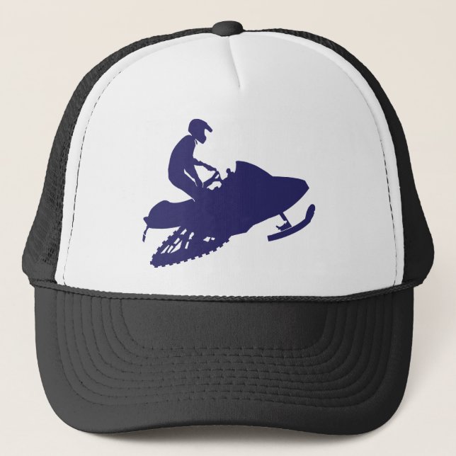 Navy-Snowmobiler Trucker Hat (Front)