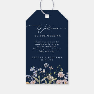 Navy Spring Wildflower Meadow Garden Wedding  Gift Tags