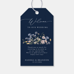 Navy Spring Wildflower Meadow Garden Wedding  Gift Tags