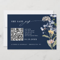 Navy Spring Wildflower Meadow Photo QR code