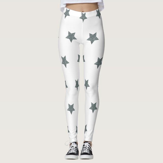 Navy Star print leggings activewear (Front)