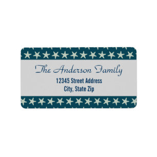 Navy Starfish Beach - Address Labels