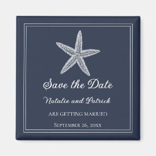 Navy Starfish Save the Date Magnet
