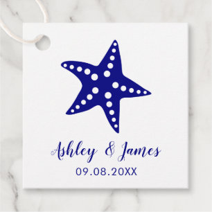 Navy Starfish Wedding Gift Tag Beach Wedding Favou