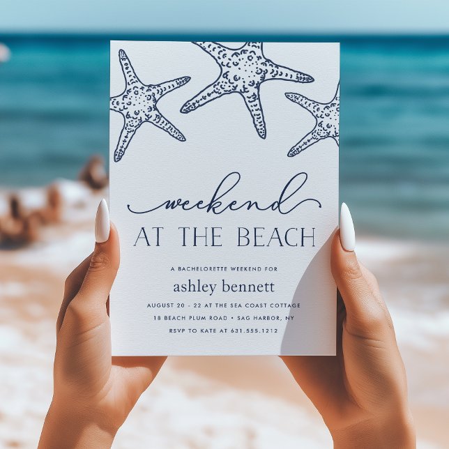 Navy Starfish | Weekend at the Beach Invitation (Creator Uploaded)