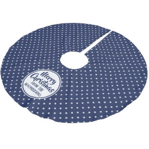 Navy Stars Christmas Tree Skirt