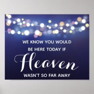Navy string of lights wedding memorial/remembrance poster