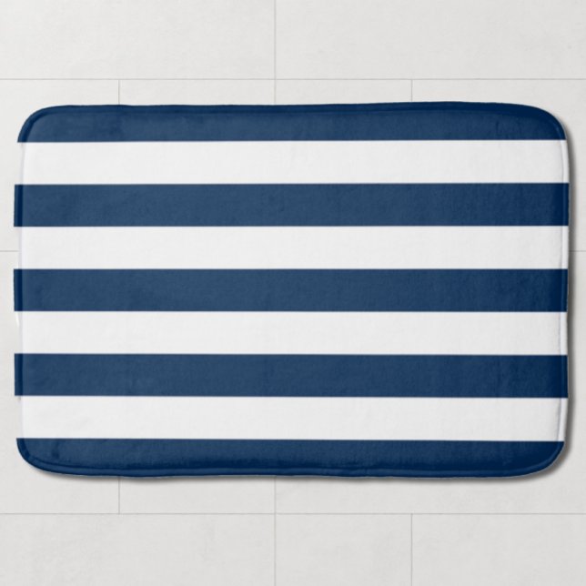 Navy Stripe Bath Mat (Creator Uploaded)