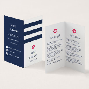 Navy Stripe   Lip Product Distributor Business Card