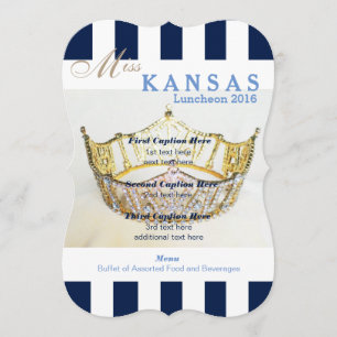 Navy Stripe Pageant Luncheon Program Card