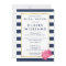 Navy Stripe & Pink Peony Bridal Shower Invitations
