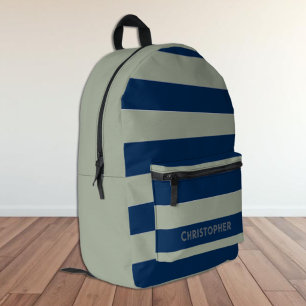 Navy Stripe Printed Backpack