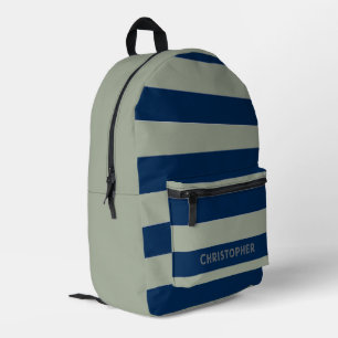 Navy Stripe Printed Backpack