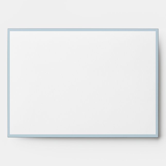 Navy Stripe with Floral Accent Wedding Envelope (Front)