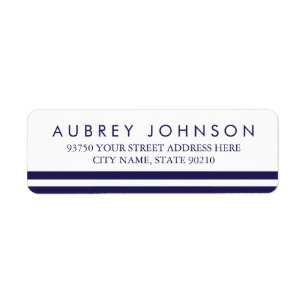 Navy Striped Address Labels