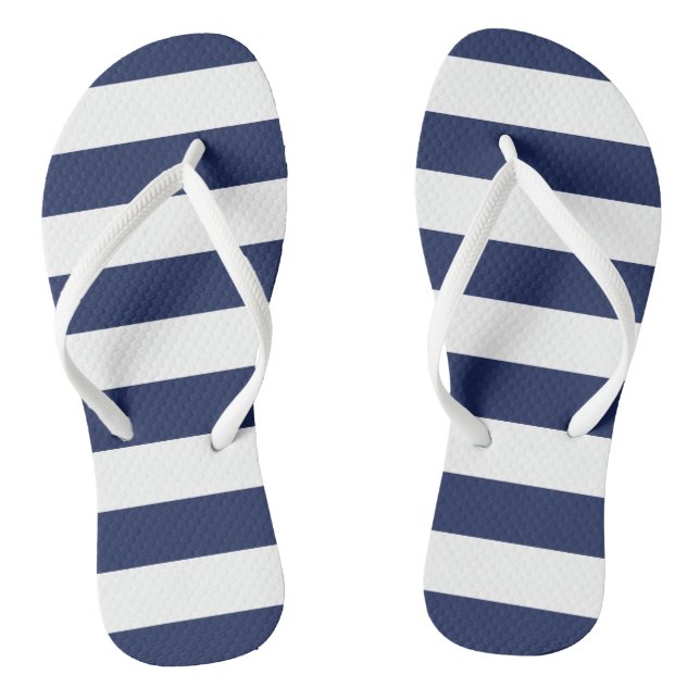 Navy Stripes Flip Flops (Footbed)
