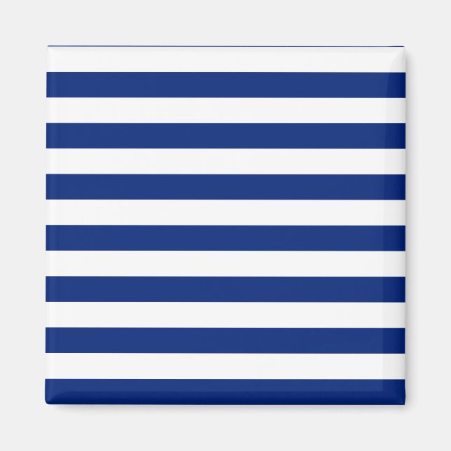 Navy Stripes Nautical Decor Magnet (Front)