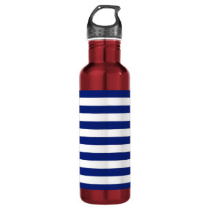Navy Stripes Nautical Pattern 710 Ml Water Bottle
