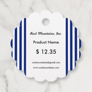 Navy Stripes Scalloped Price Tags EB_Office