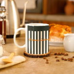 Navy Stripes | The Modern Gentleman's Monogram Coffee Mug<br><div class="desc">The pinstripes navy suit is a classic men’s wardrobe staple. Throw in a splash of orange for a modern take on this aesthetic to stand out from the crowd. Stripes remain just as popular today as they have been for centuries. This monogram collection radiates sophistication, elegance, and fun. This collection...</div>