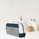 Navy Stripes | The Modern Gentleman's Monogram Dopp Kit<br><div class="desc">Keep your cosmetics and toiletries organised on the go. Do you have employees or clients who travel frequently? A customised toiletry bag is a thoughtful gift and great way to show off your logo. These small bags are also a great giveaway for conferences and events. Share your logo on carry-on...</div>