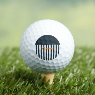 Navy Stripes The Modern Gentleman's Monogram Golf Balls