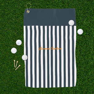 Navy Stripes   The Modern Gentleman's Monogram Golf Towel