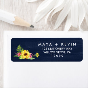 Navy Sunflower Wedding