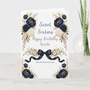 Navy Sweet Sixteen Card
