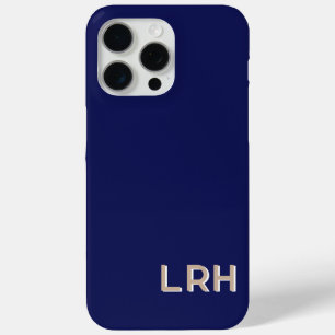 Navy Tan Minimalist Monogram iPhone Case