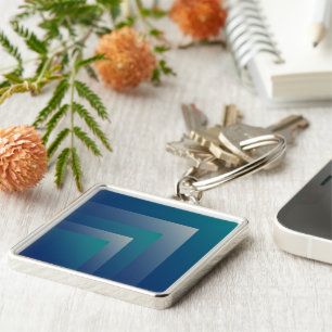 Navy teal grey key ring